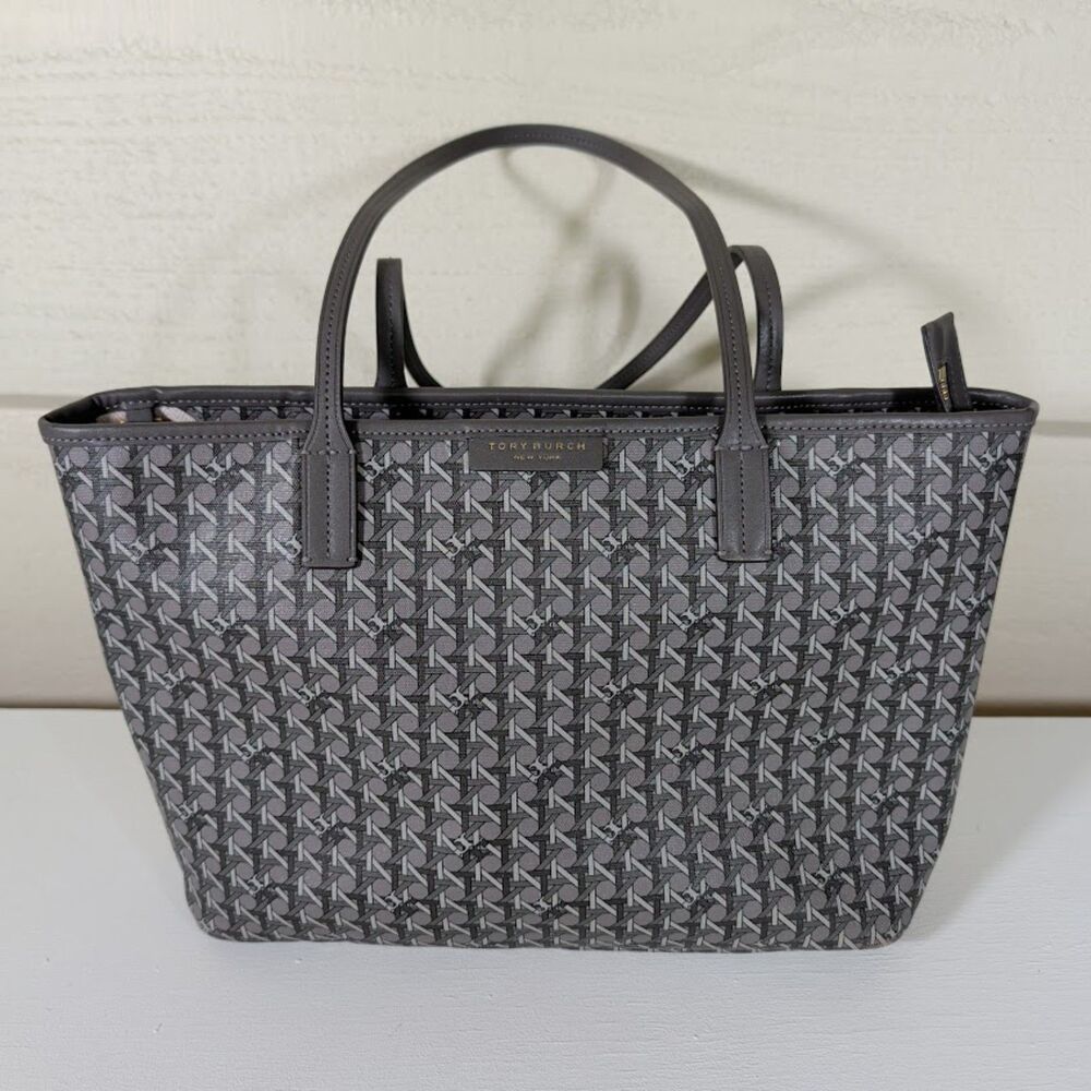 Tory Burch Ever-Ready Small Zip Tote – Zinc (Grey)